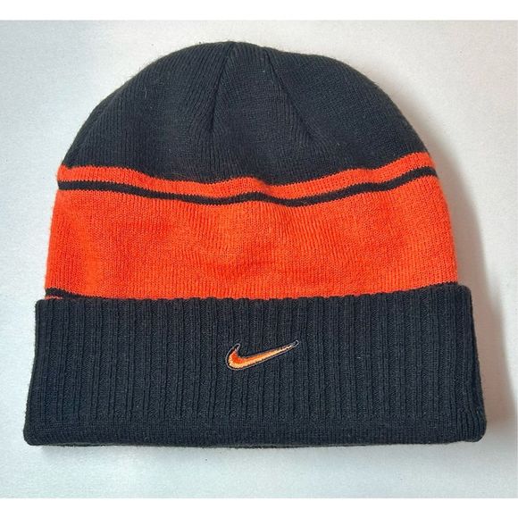 Nike Other - Nike Men’s Black & Orange Folded Knit Beanie OSFM